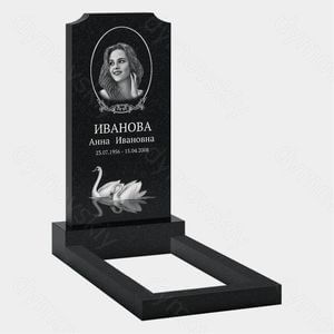 Памятник на могилу (10-108) «С овальной рамкой и лебедями» 10-108