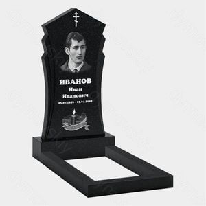 Памятник на могилу (10-114) «С крестом, свечой и лентой» 10-114