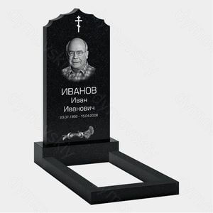 Памятник на могилу (10-117) «Волнистый верх с лентой и гвоздиками» 10-117