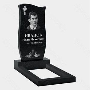 Памятник на могилу (10-128) «Свиток с плавной линией и крестом» 10-128