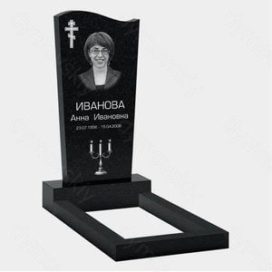 Памятник на могилу (10-129) «Трапеция с изогнутым верхом, крестом и свечами» 10-129