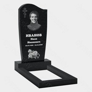 Памятник на могилу (10-139) «Волнистый с букетом роз» 10-139