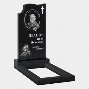 Памятник на могилу (10-142) «Волнистый с православным крестом и ангелом» 10-142