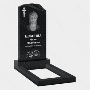 Памятник на могилу (10-148) «С закруглённой вершиной и православным крестом» 10-148