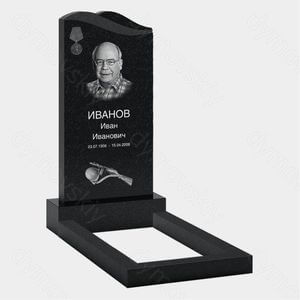 Памятник на могилу (10-152) «Волнистый с гравировкой награды» 10-152