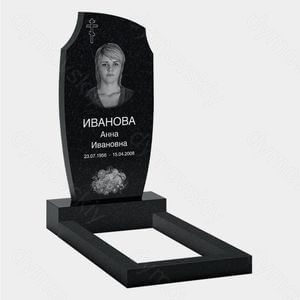 Памятник на могилу (10-170) «С плавными контурами и православным крестом» 10-170