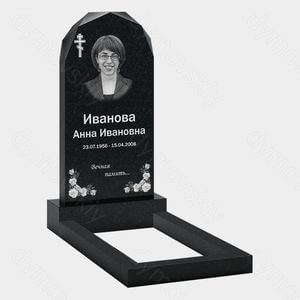 Памятник на могилу (10-182) «С крестом и цветочным оформлением» 10-182