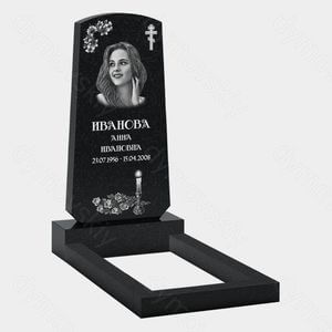 Памятник на могилу (10-185) «С крестом, цветами и свечой» 10-185