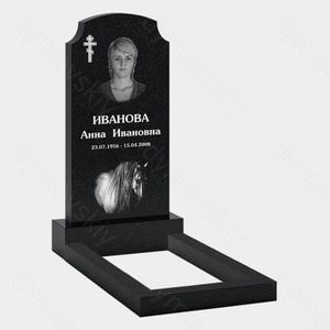 Памятник на могилу (10-190) «С крестом и изображением лошади» 10-190