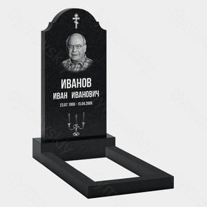 Памятник на могилу (10-194) «С закруглённым верхом и православным крестом» 10-194