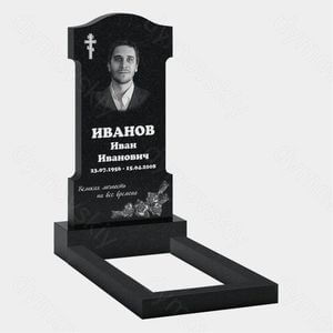 Памятник на могилу (10-199) «С щитом и цветочным декором» 10-199