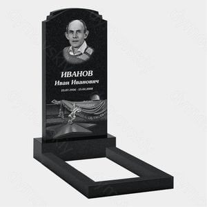 Памятник на могилу (10-202) «С вечным огнем и драпировкой» 10-202