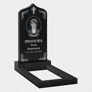 Памятник на могилу (10-236) «Каплевидный с овальной рамкой и крестом» 10-236