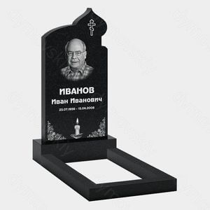 Памятник на могилу (10-245) «С асимметричным верхом и крестом» 10-245