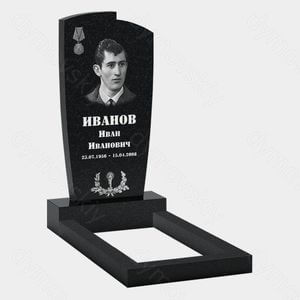 Памятник на могилу (10-255) «Трапеция с медалью и венком» 10-255