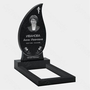 Памятник на могилу (10-282) «Каплевидный с крестом и цветочным орнаментом» 10-282