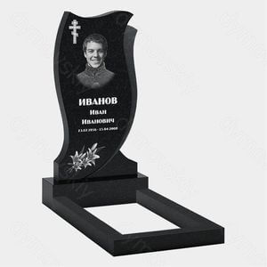 Памятник на могилу (10-283) «Волнообразная стела с крестом» 10-283
