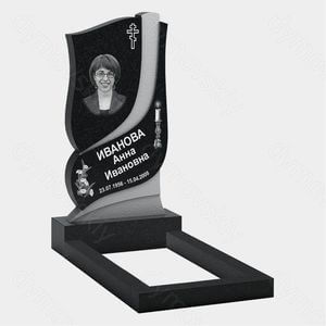 Памятник на могилу (10-286) «Изогнутая вертикальная стела с крестом и свечой» 10-286