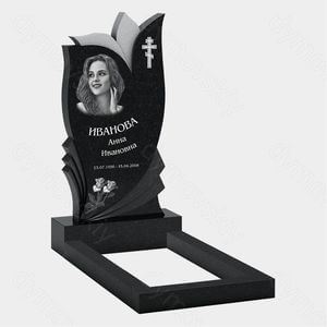 Памятник на могилу (10-287) «Стела в форме цветка с православным крестом» 10-287