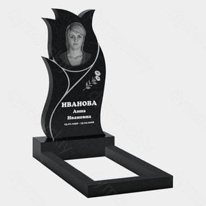 Памятник на могилу (10-295) «Стела в форме цветка с овальным портретом» 10-295