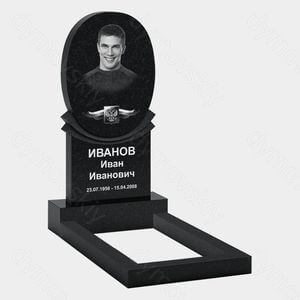Памятник на могилу (10-302) «Круглый с российским флагом» 10-302