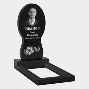 Памятник на могилу (10-304) «Овальная стела с орденом и лентой» 10-304