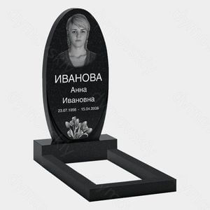 Памятник на могилу (10-307) «Овальная стела с цветочным мотивом» 10-307