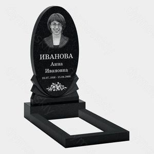 Памятник на могилу (10-308) «Овальная вертикальная стела с цветочным декором» 10-308