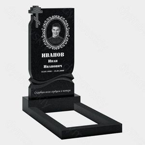 Памятник на могилу (10-315) «С православным крестом и овальной рамкой» 10-315