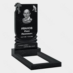 Памятник на могилу (10-319) «С щитом, православным крестом и птицей» 10-319