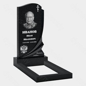 Памятник на могилу (10-329) «С крестом и рельефной линией» 10-329