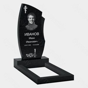 Памятник на могилу (10-342) «Асимметричная вертикальная стела с крестом и свечой» 10-342