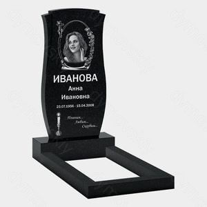 Памятник на могилу (10-344) «Изогнутая стела с овальной рамкой и крестом» 10-344