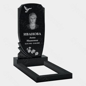 Памятник на могилу (10-347) «С летящей птицей и цветами» 10-347