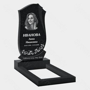 Памятник на могилу (10-360) «Волнообразная стела с цветочным орнаментом» 10-360