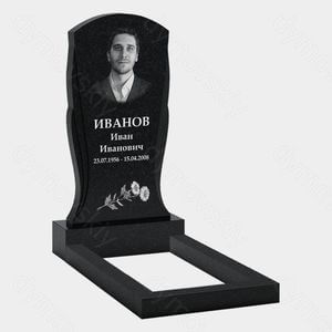 Памятник на могилу (10-366) «С волнистыми краями и цветочным мотивом» 10-366