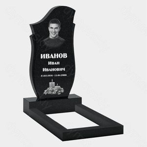 Памятник на могилу (10-369) «Стела-щит с плавными контурами и свечой» 10-369