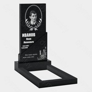 Памятник на могилу (10-384) «С огнем свечи и овальной рамкой» 10-384