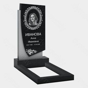 Памятник на могилу (10-387) «Скала с овальной рамкой и цветочным узором» 10-387