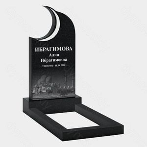 Памятник на могилу (10-393) «С полумесяцем и плавной линией» 10-393