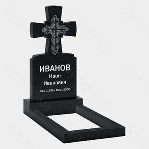 Памятник на могилу (10-400) «С крупным крестом и рельефным узором» 10-400