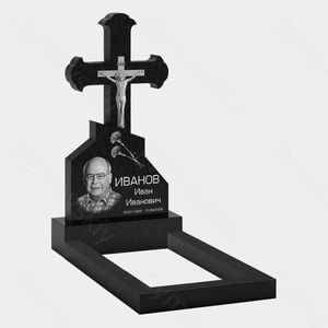Памятник на могилу (10-402) «С распятием и строгой стелой» 10-402