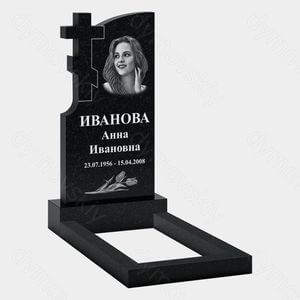 Памятник на могилу (10-409) «С православным крестом и цветочным рельефом» 10-409