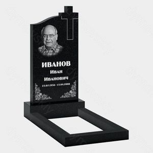Памятник на могилу (10-410) «С крестом и растительным орнаментом» 10-410