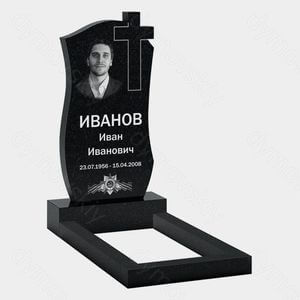 Памятник на могилу (10-411) «Волнообразная вертикальная стела с прямым крестом» 10-411