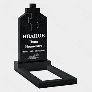 Памятник на могилу (10-412) «Вырезанный крест с лентой и розами» 10-412