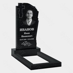 Памятник на могилу (10-418) «С крестом и плавным скосом» 10-418