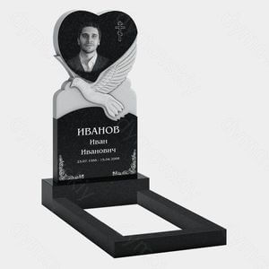Памятник на могилу (10-450) «Сердце с облаком и птицей» 10-450