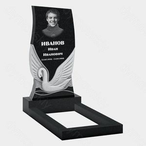 Памятник на могилу (10-453) «Рельефный лебедь с плавными линиями» 10-453