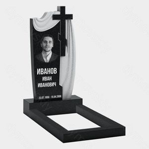 Памятник на могилу (10-462) «С полотном и крупным крестом» 10-462